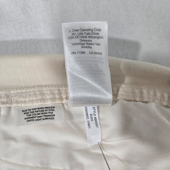 J.CREW Astrid NATURAL Elastic Waistband Hi-Rise Wide Leg Crop Chino Pant Size L. - Picture 13 of 17